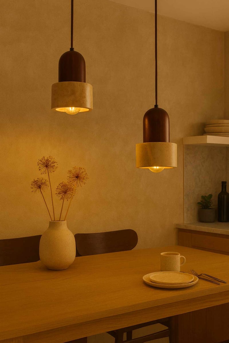 Norric Pendellampa - Beige Valnöt - Belysning - Inomhusbelysning & lampor - Taklampor & takbelysning - Kristallkrona & takkrona