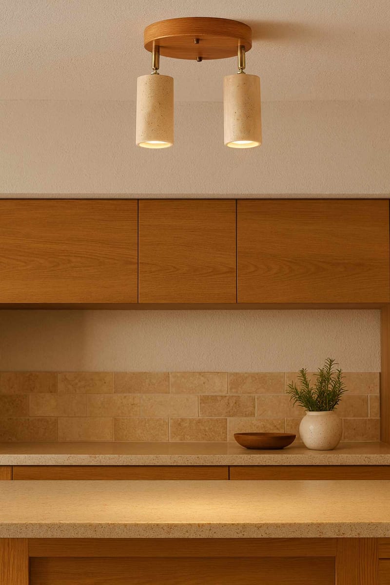 Nurtane Taklampa - Beige Och Ek - Belysning - Inomhusbelysning & lampor - Taklampor & takbelysning - Kristallkrona & takkrona