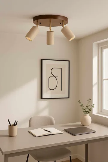 Nurtane Taklampa - Beige Och Valnöt - Belysning - Inomhusbelysning & lampor - Taklampor & takbelysning - Kristallkrona & takkrona