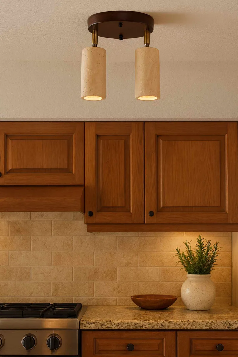 Nurtane Taklampa - Beige Och Valnöt - Belysning - Inomhusbelysning & lampor - Taklampor & takbelysning - Kristallkrona & takkrona