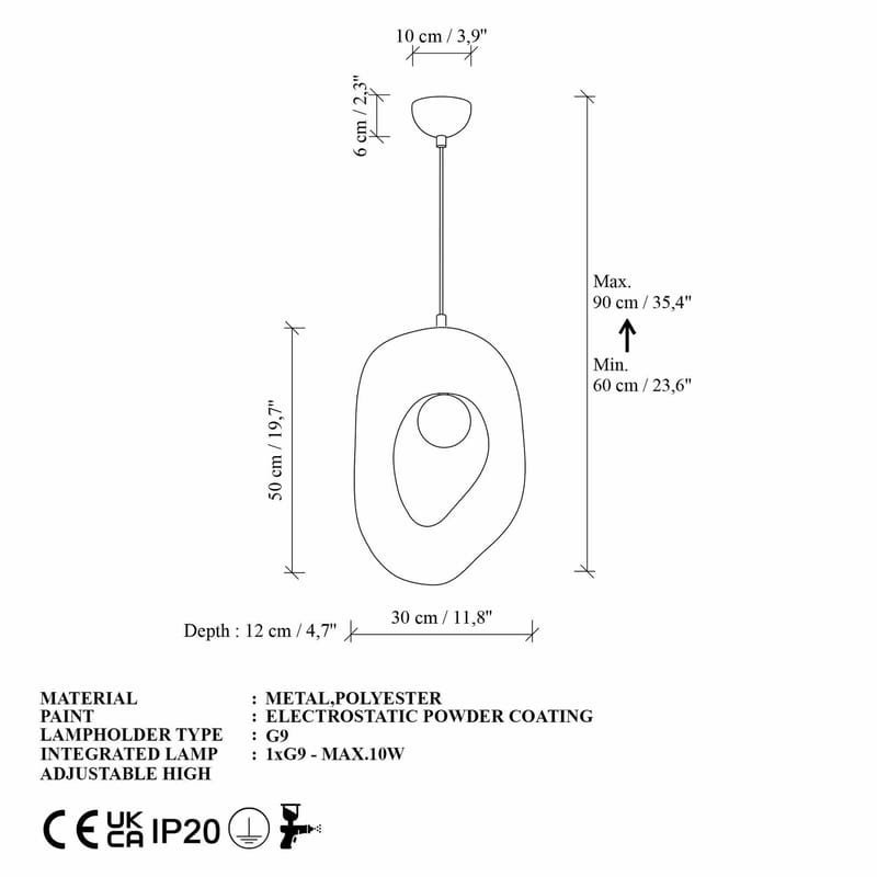 Orvinor Pendellampa - Vit - Belysning - Inomhusbelysning & lampor - Taklampor & takbelysning - Kristallkrona & takkrona