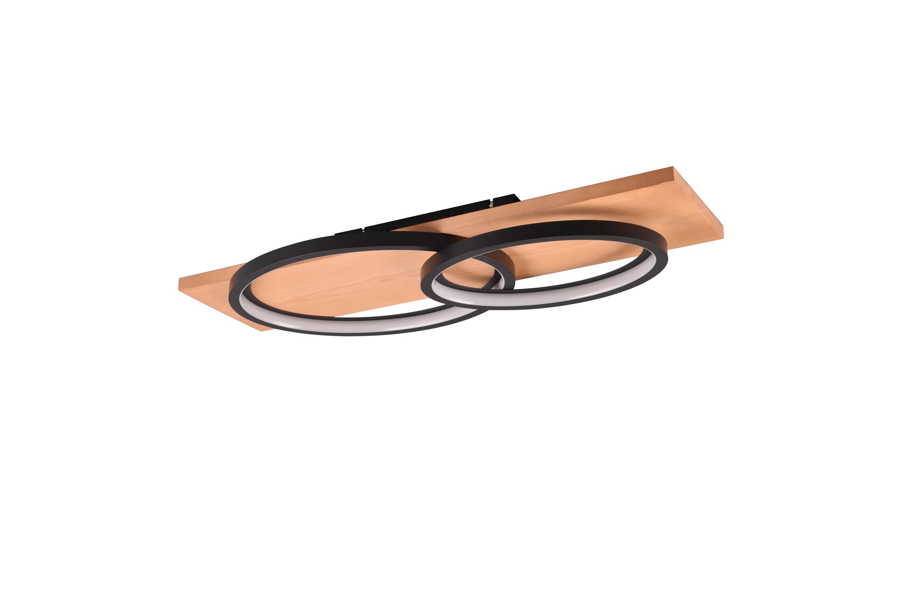 BARCA LED-Taklampa 2-dels Matt svart/Trä - Matt svart