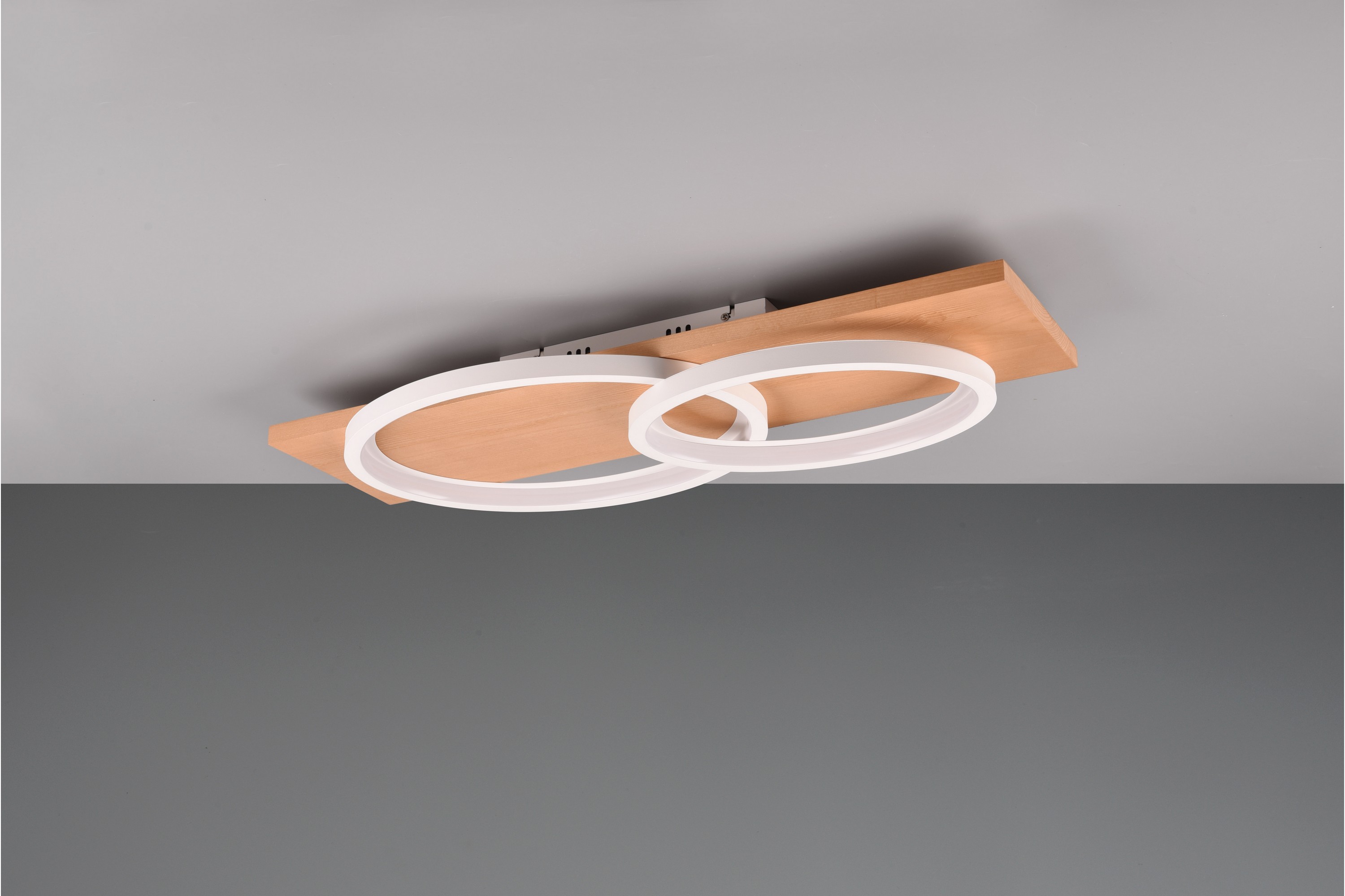 BARCA LED-Taklampa 2-dels Matt vit/Trä - Matt svart