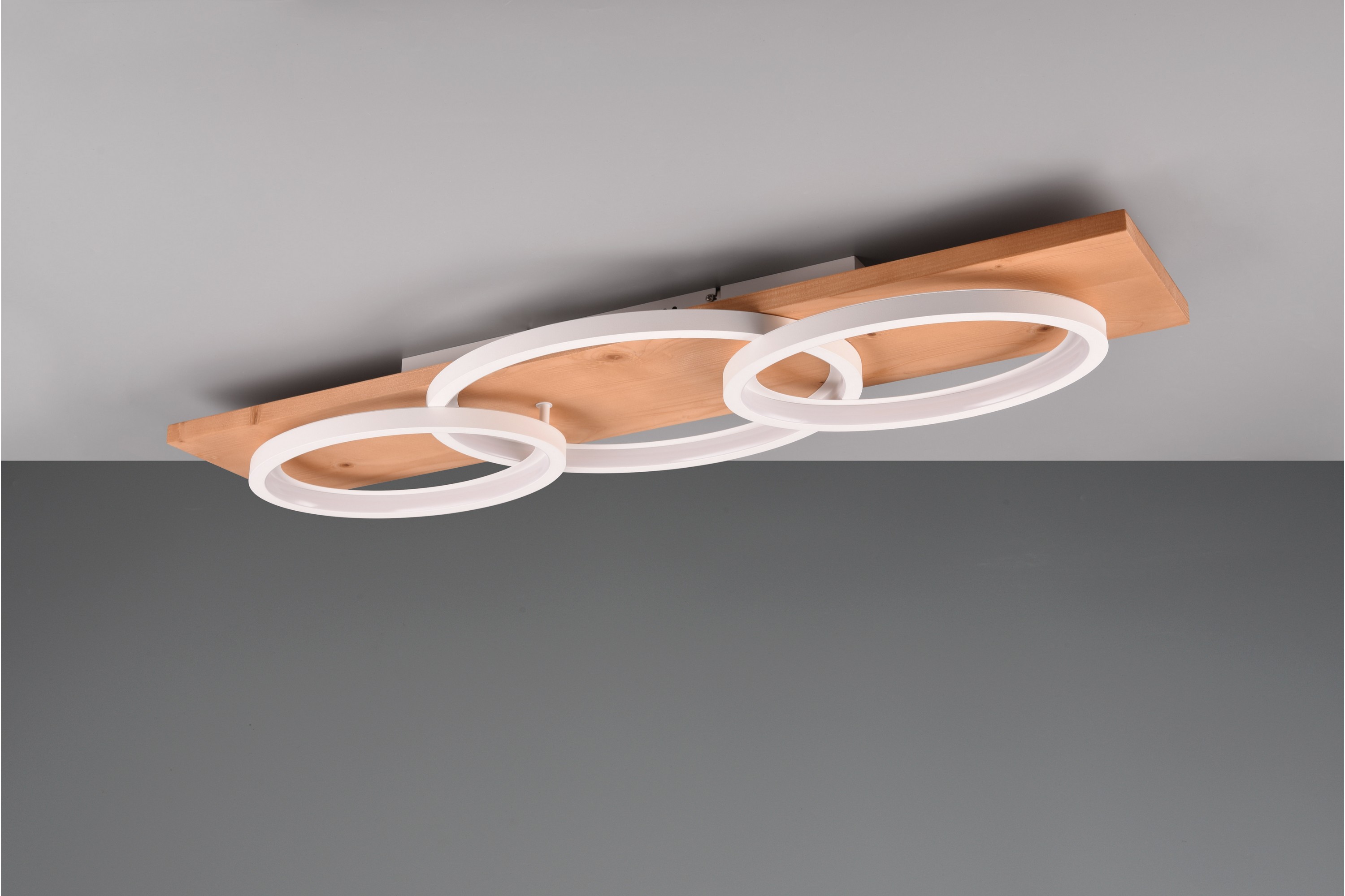 BARCA LED-Taklampa 3-dels Matt vit/Trä - Matt vit