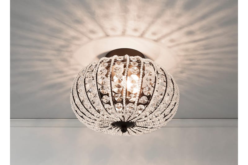 EDDA Plafond Svart/Glas - Plafond - Sovrumslampa
