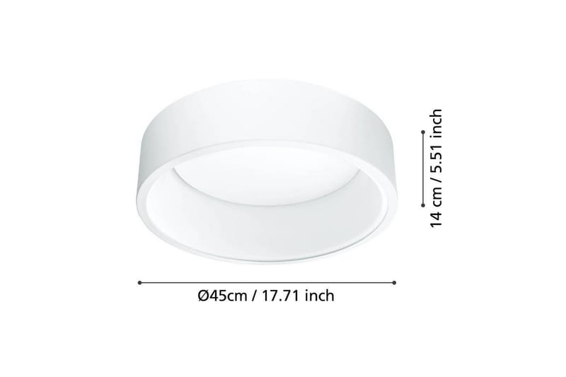 Plafond Eglo Marghera 45 cm, Vit - 45 cm, Vit - Belysning - Inomhusbelysning & lampor - Taklampor & takbelysning - Plafond