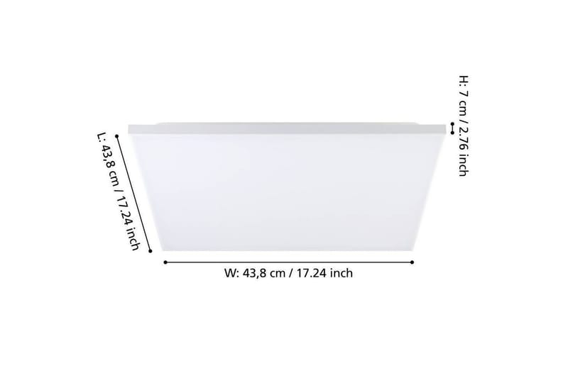 Plafond Eglo Trupiana Vit 437x437 mm - 437x437 mm - Belysning - Inomhusbelysning & lampor - Taklampor & takbelysning - Plafond