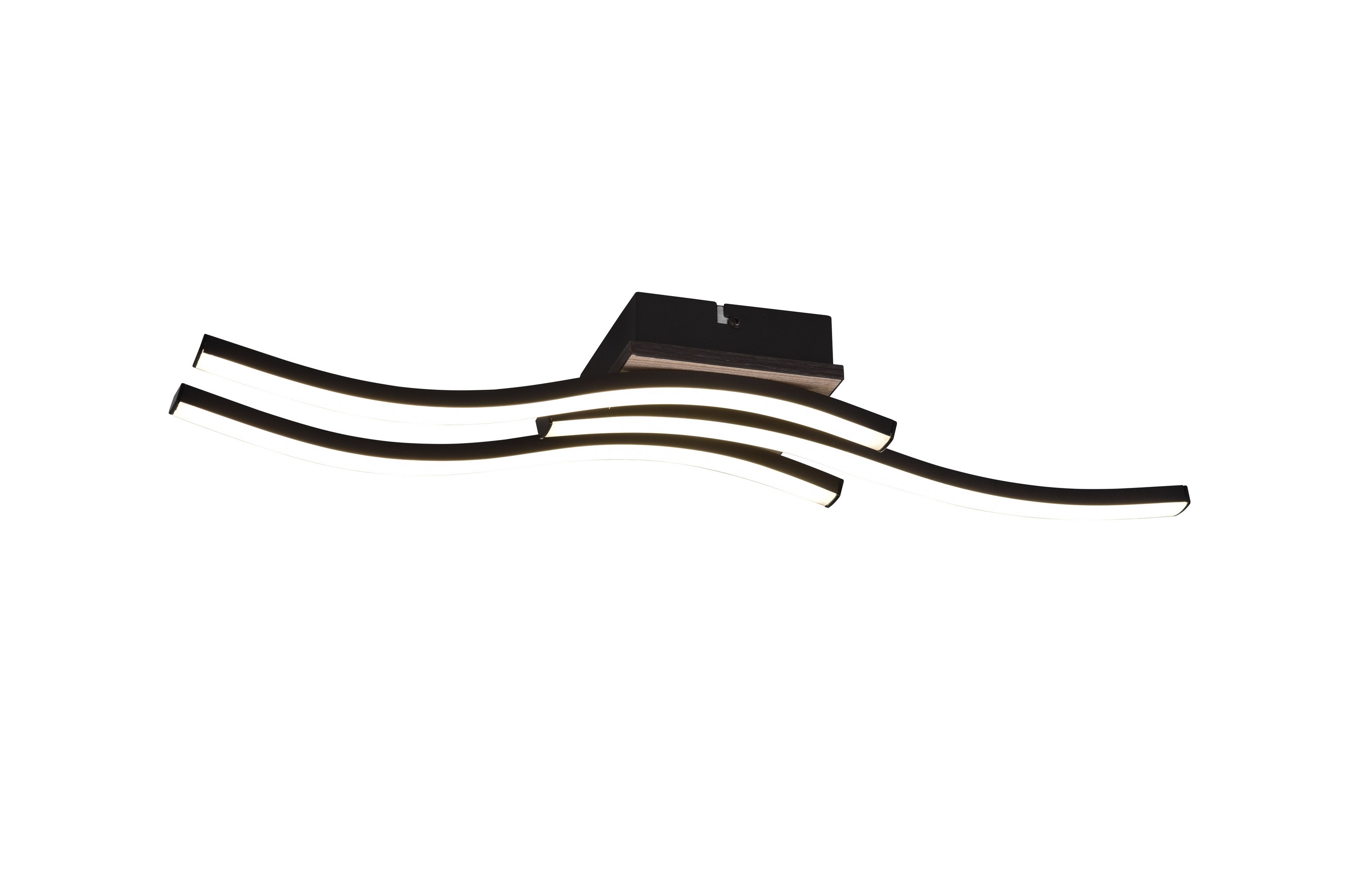 ROUTE LED-Taklampa 3-dels Matt Svart/Trä - Matt svart/Trä