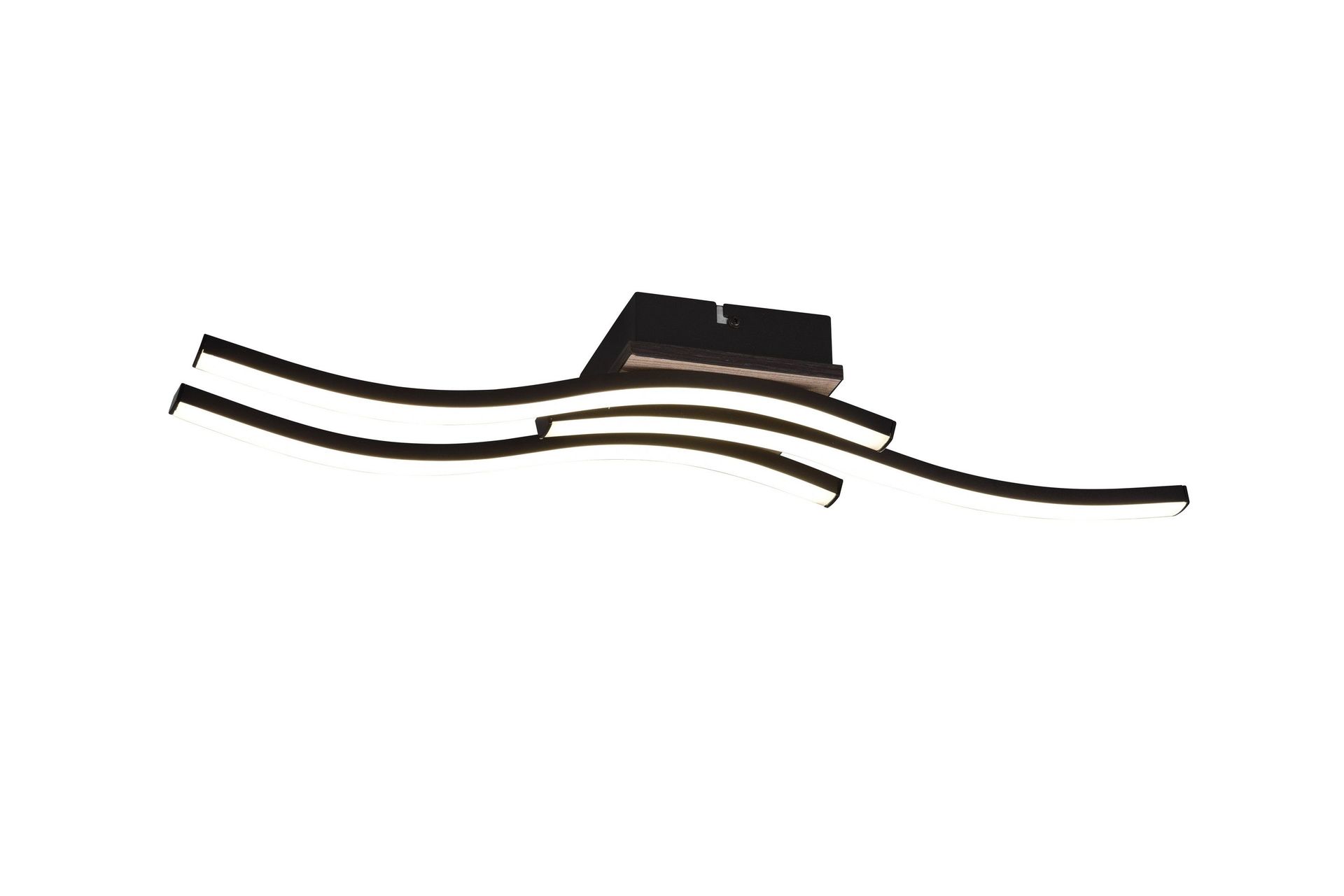 Route LED Taklampa 3L mattsvart/ trä - Matt svart/Trä