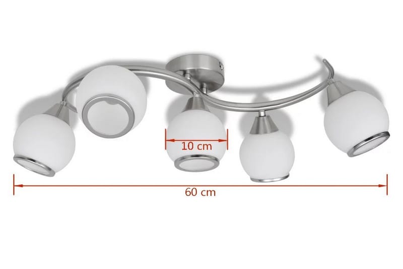 Taklampa med glasskärmar med böjd skena - Vit - Belysning - Inomhusbelysning & lampor - Taklampor & takbelysning - Plafond