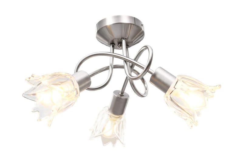 Taklampa med transparenta glasskärmar för 3 E14-lampor tulpa - Transparent - Belysning - Inomhusbelysning & lampor - Taklampor & takbelysning - Plafond