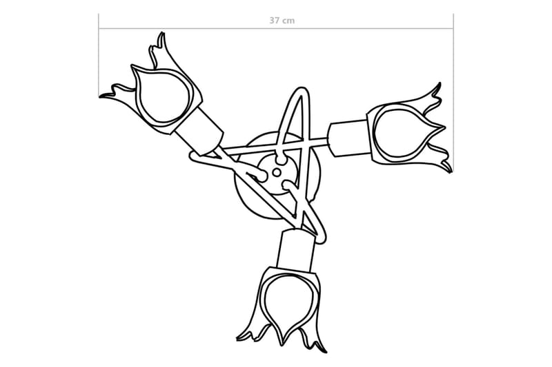 Taklampa med transparenta glasskärmar för 3 E14-lampor tulpa - Transparent - Sovrumslampa - Plafond