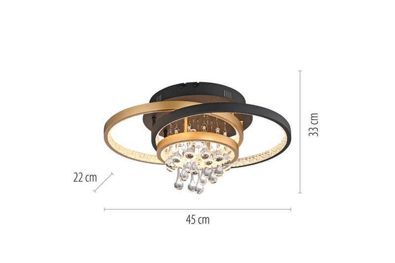 Rotazo Paul Neuhaus Taklampa - Black||Brass - Belysning - Inomhusbelysning & lampor - Taklampor & takbelysning - Plafond