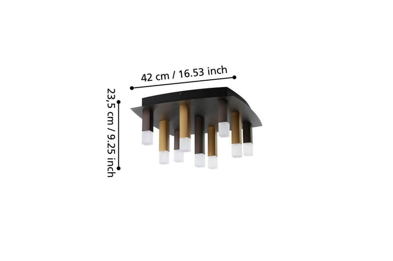 Takbelysning Eglo Estanterios Grå/Brun med 9 Lampor - Belysning - Inomhusbelysning & lampor - Taklampor & takbelysning - Plafond