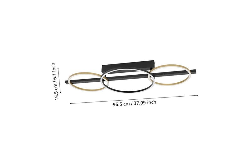 Takbelysning Eglo Lanacera Svart/Guld - Belysning - Inomhusbelysning & lampor - Taklampor & takbelysning - Plafond