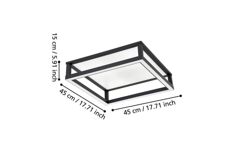 Takbelysning Eglo Macellara Svart/Vit 45x45 cm - Belysning - Inomhusbelysning & lampor - Taklampor & takbelysning - Plafond