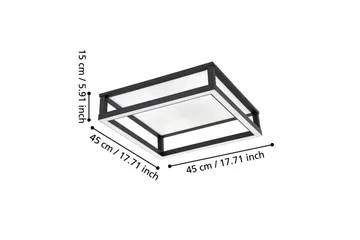 Takbelysning Eglo Macellara Svart/Vit 45x45 cm - Belysning - Inomhusbelysning & lampor - Taklampor & takbelysning - Plafond