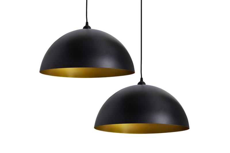 Taklampa 2 st höjdjusterbar halvrund svart - Fönsterlampa hängande - Kökslampa & pendellampa - Sovrumslampa