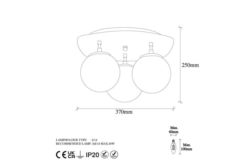 Taklampa Ariofield Triple Svart - Svart - Belysning - Inomhusbelysning & lampor - Taklampor & takbelysning - Plafond
