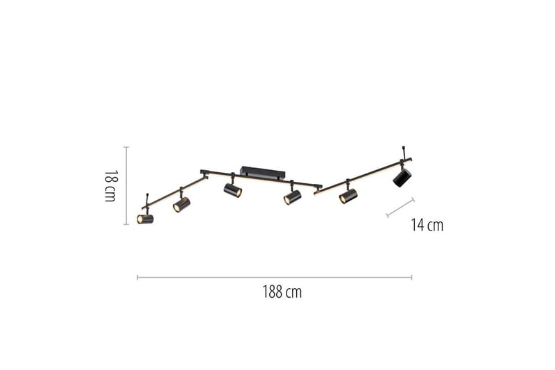 Taklampa Barik - 120x21x188 cm - Belysning - Inomhusbelysning & lampor - Taklampor & takbelysning - Plafond