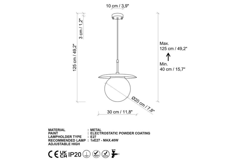 Taklampa Cartin Rany - Gul - Belysning - Inomhusbelysning & lampor - Taklampor & takbelysning - Kökslampa & pendellampa