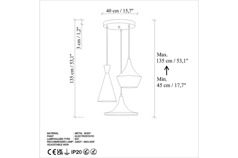 Taklampa Cindel Antikering - Guld - Belysning - Inomhusbelysning & lampor - Taklampor & takbelysning - Kökslampa & pendellampa