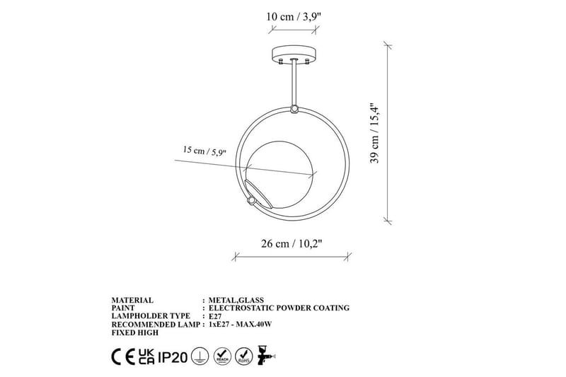 Taklampa Dolcer Rany - Rany - Belysning - Inomhusbelysning & lampor - Taklampor & takbelysning - Kökslampa & pendellampa