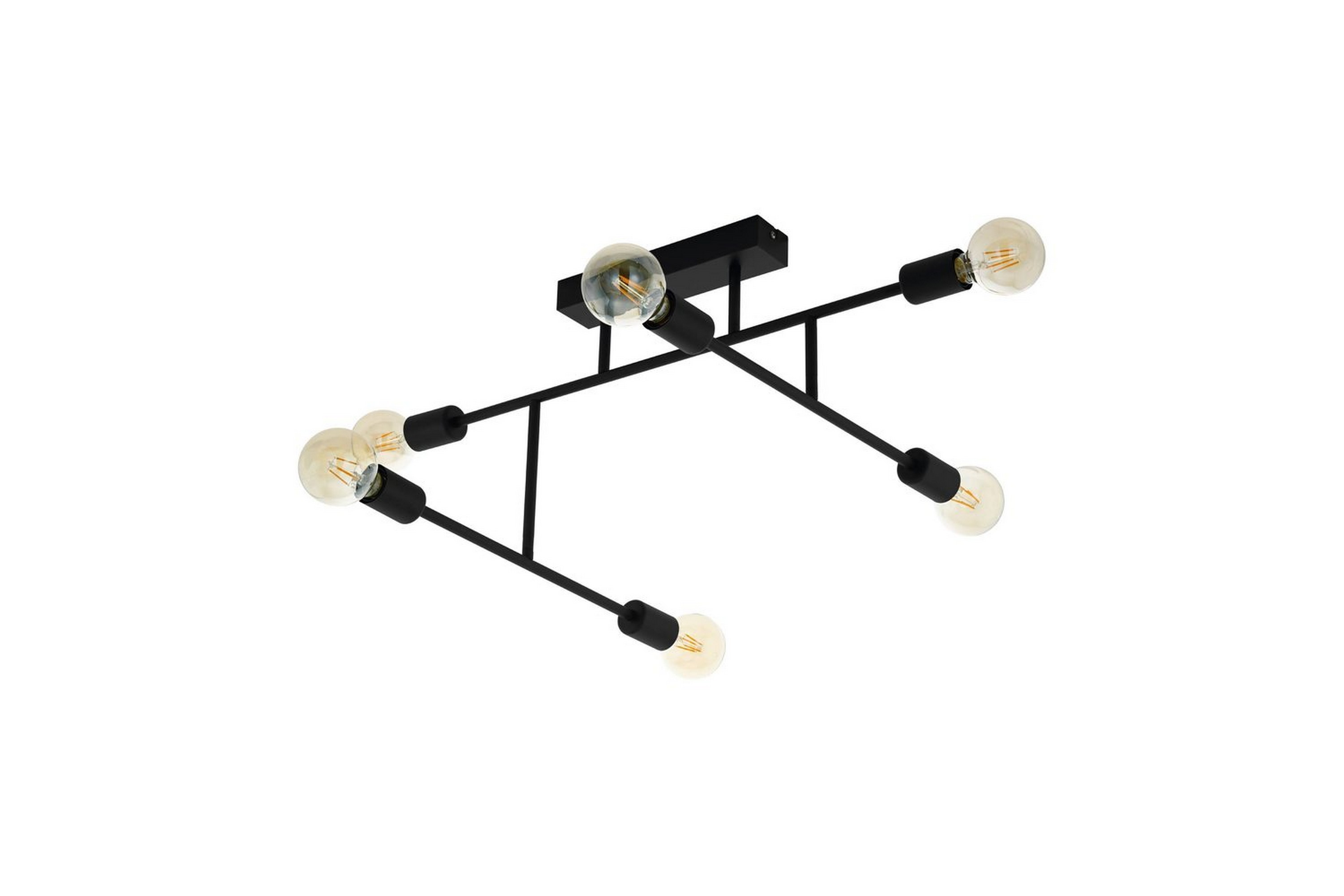 taklampa eglo belsiana med 6 lampor - svart