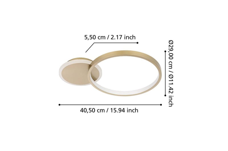 Taklampa Eglo Gafares Rund Guldfärgad/Vit - Guld/Vit - Belysning - Inomhusbelysning & lampor - Taklampor & takbelysning - Plafond