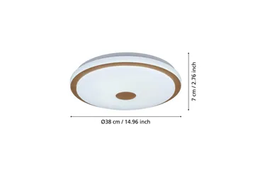 Taklampa Eglo Lanciano 1 380 mm - Vit/Brun - Belysning - Inomhusbelysning & lampor - Taklampor & takbelysning - Plafond