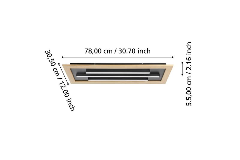 Taklampa Eglo Tirrenara 780x305 mm - Svart/Brun - Belysning - Inomhusbelysning & lampor - Taklampor & takbelysning - Plafond