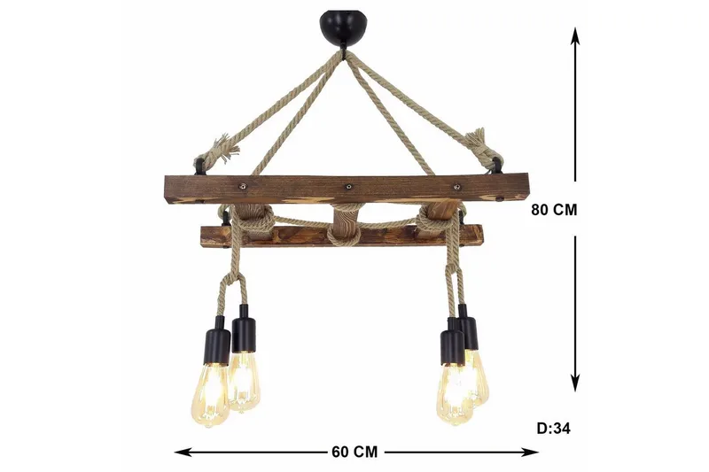Taklampa Eluna Valnöt - Brun - Belysning - Inomhusbelysning & lampor - Taklampor & takbelysning - Kökslampa & pendellampa