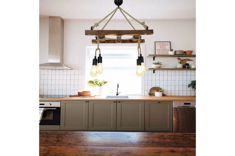 Taklampa Eluna Valnöt - Brun - Belysning - Inomhusbelysning & lampor - Taklampor & takbelysning - Kökslampa & pendellampa