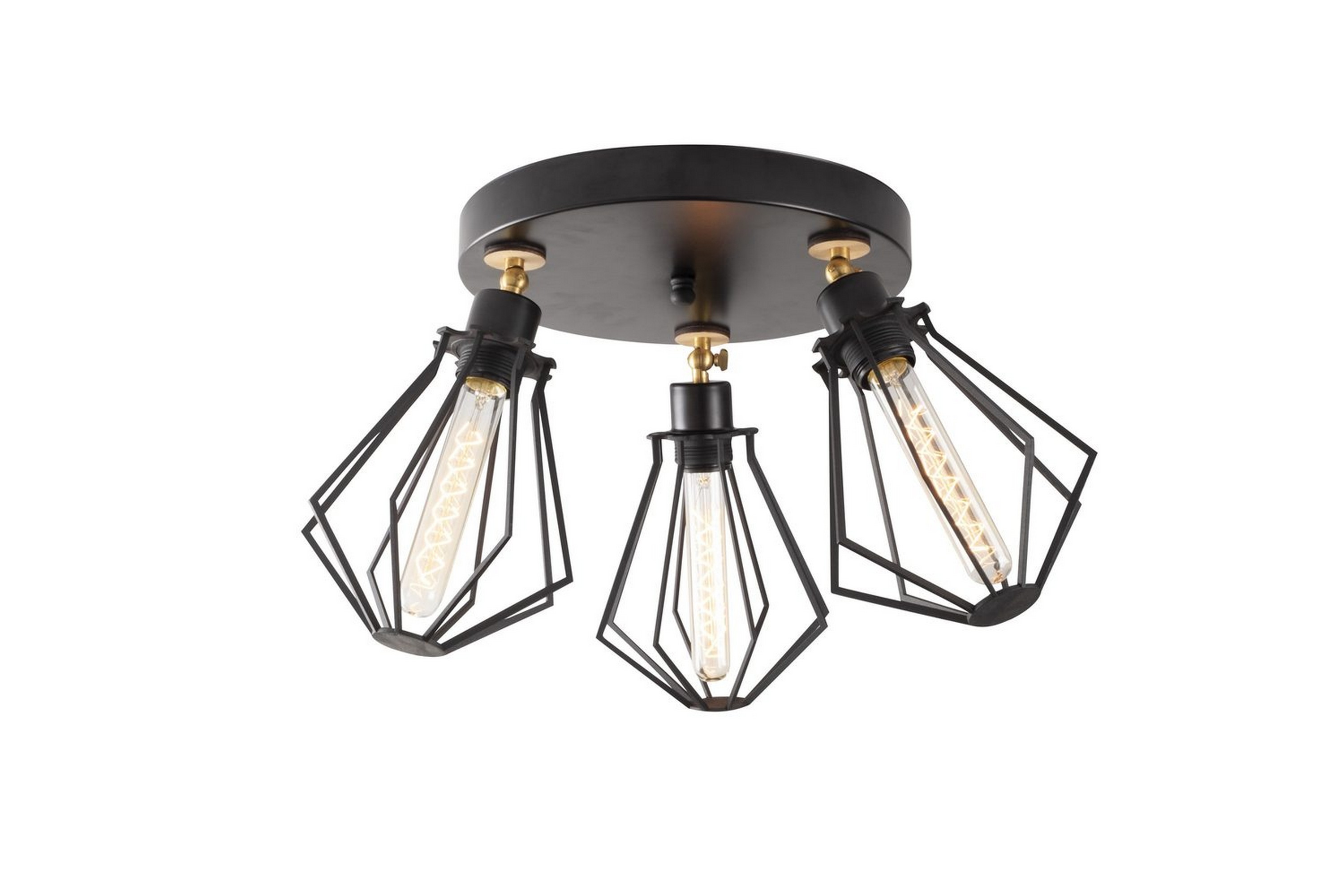 Taklampa Hillmere Svart / Rany - Guld/Svart