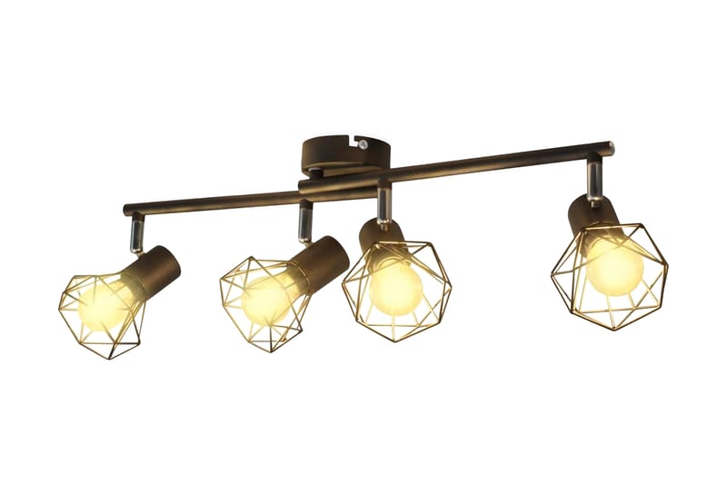 Taklampa industri-design spotlights med 4 LED-glödlampor sva - Svart - Kökslampa & pendellampa - Sovrumslampa - Fönsterlampa hängande