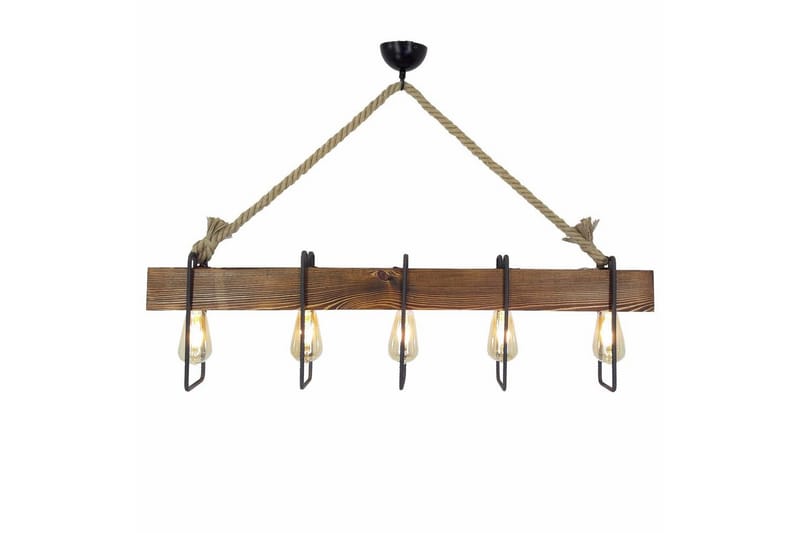 Taklampa Kalldrun Valnöt / Svart / Beige - Valnöt / Svart / Beige - Belysning - Inomhusbelysning & lampor - Taklampor & takbelysning - Kökslampa & pendellampa