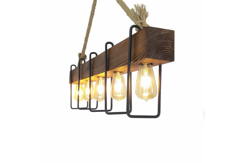 Taklampa Kalldrun Valnöt / Svart / Beige - Valnöt / Svart / Beige - Belysning - Inomhusbelysning & lampor - Taklampor & takbelysning - Kökslampa & pendellampa