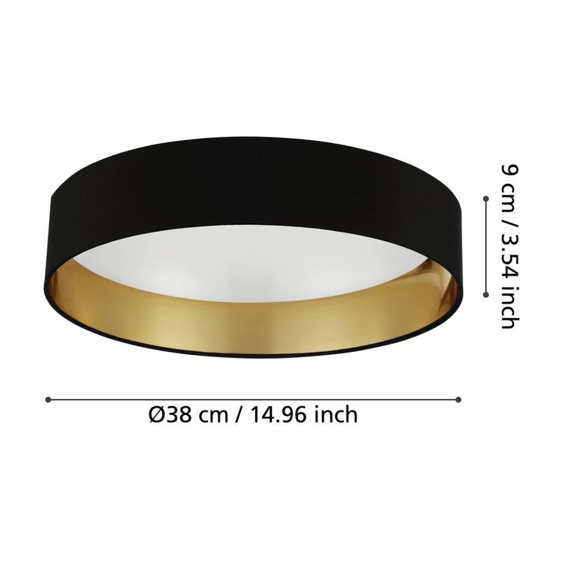 Taklampa Maserlo - Svart/Guld - Belysning - Inomhusbelysning & lampor - Taklampor & takbelysning - Plafond