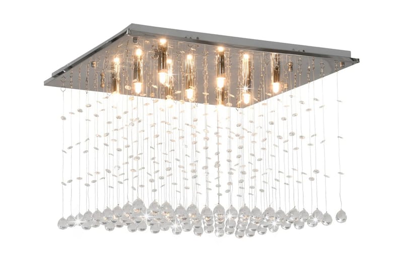 Taklampa med kristallpärlor silver kub G9 - Kristallkrona & takkrona - Sovrumslampa