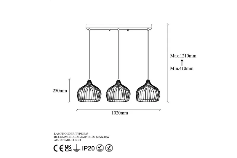 Taklampa Meron Shiny Gold Horizontal - Guld - Belysning - Inomhusbelysning & lampor - Taklampor & takbelysning - Kökslampa & pendellampa