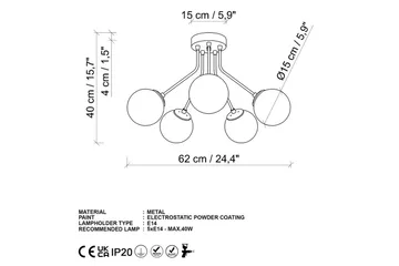 Taklampa Orion Gold - Guld - Belysning - Inomhusbelysning & lampor - Taklampor & takbelysning - Plafond