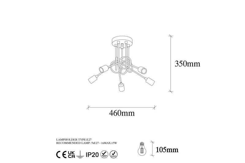 Taklampa Ranju Svart / Antik Fem Soklar - Fem Soklar - Belysning - Inomhusbelysning & lampor - Taklampor & takbelysning - Kökslampa & pendellampa