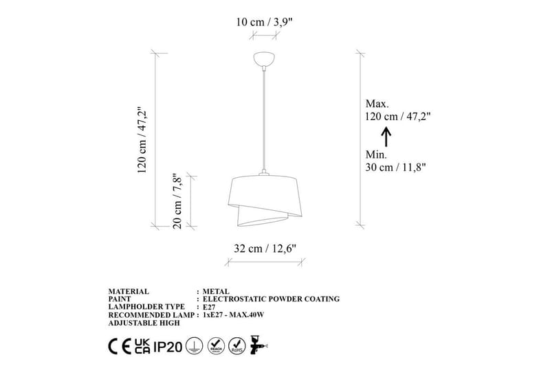 Taklampa Ravougrad Vit - Vit - Belysning - Inomhusbelysning & lampor - Taklampor & takbelysning - Kökslampa & pendellampa
