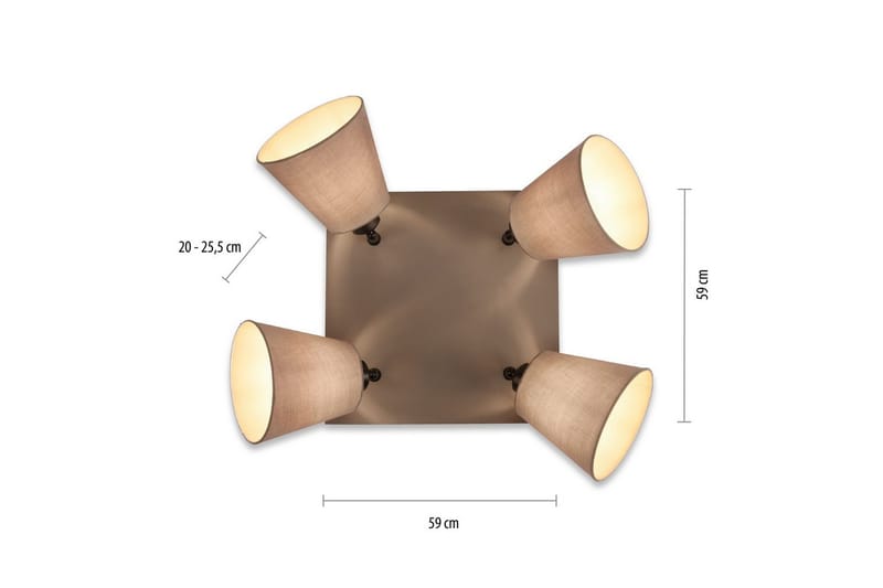 Taklampa Riala - 59x25,5x59 cm - Belysning - Inomhusbelysning & lampor - Taklampor & takbelysning - Plafond