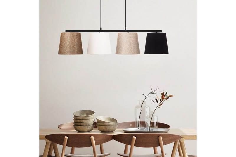 Taklampa Rithmere Svart / Rany / Vit / Beige - Beige/Guld/Svart/Vitfärgat trä - Belysning - Inomhusbelysning & lampor - Taklampor & takbelysning - Kökslampa & pendellampa