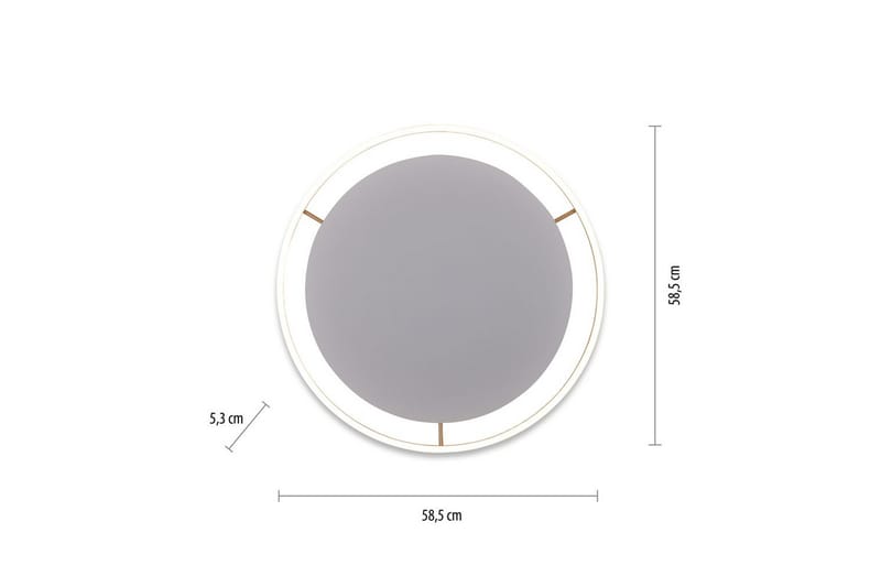 Taklampa Ritus - 58,5x5,3x58,5 cm, Matt mässing - Belysning - Inomhusbelysning & lampor - Taklampor & takbelysning - Plafond
