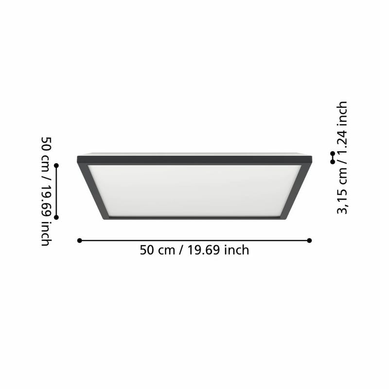 Taklampa Rovito Svart - 50 cm - Belysning - Inomhusbelysning & lampor - Taklampor & takbelysning - Plafond