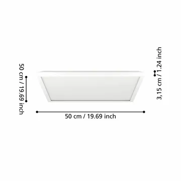 Taklampa Rovito - Vit, 500x500 mm - Belysning - Inomhusbelysning & lampor - Taklampor & takbelysning - Plafond