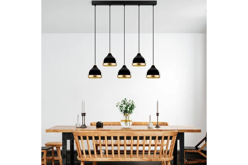 Taklampa Soodni Fem Horisontell Svart - Svart - Belysning - Inomhusbelysning & lampor - Taklampor & takbelysning - Kökslampa & pendellampa