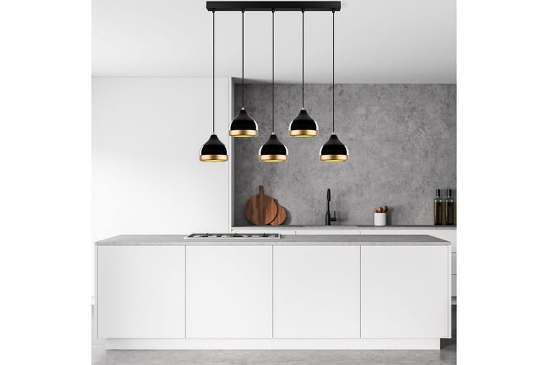 Taklampa Soodni Fem Horisontell Svart - Svart - Belysning - Inomhusbelysning & lampor - Taklampor & takbelysning - Kökslampa & pendellampa